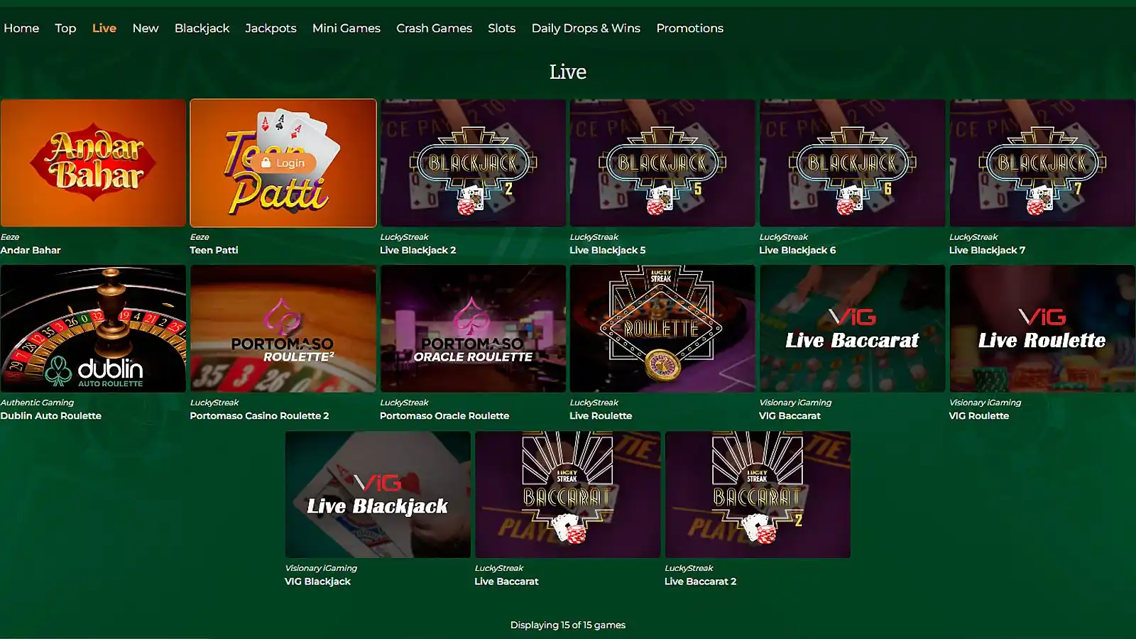 Dublinbet Casino Live Casino