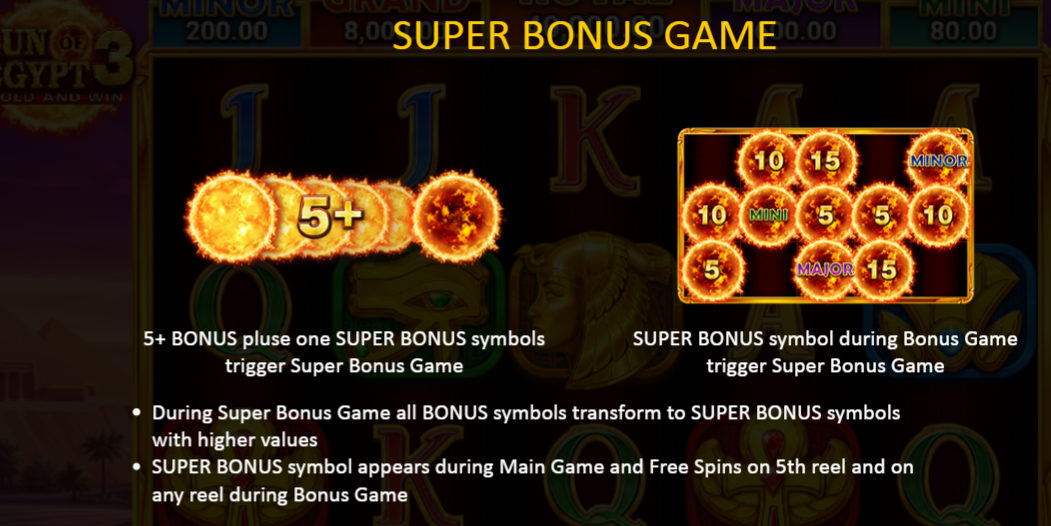 Sun of egypt 3 slot bonus