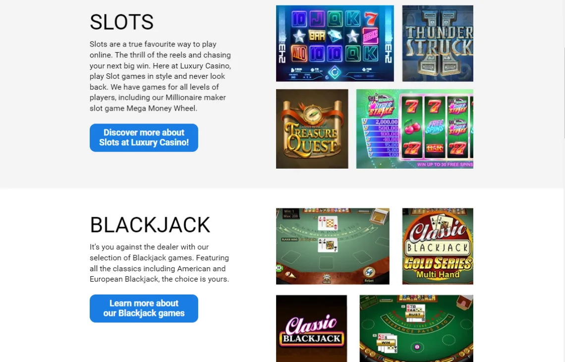 Luxury Casino games