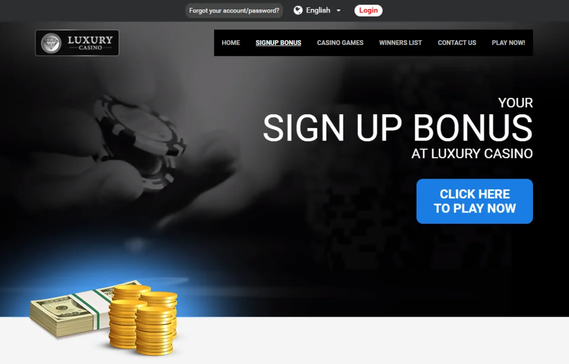 Luxury Casino sign up bonus