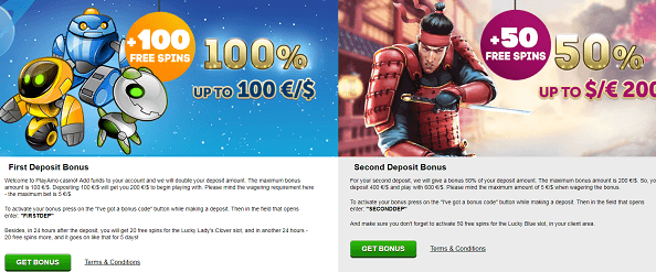 PlayAmo casino bonuses