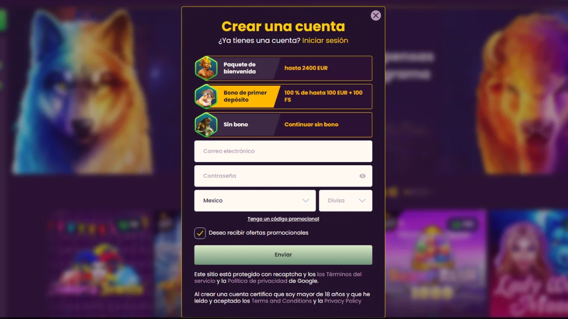 regístrate en Bizzo Casino