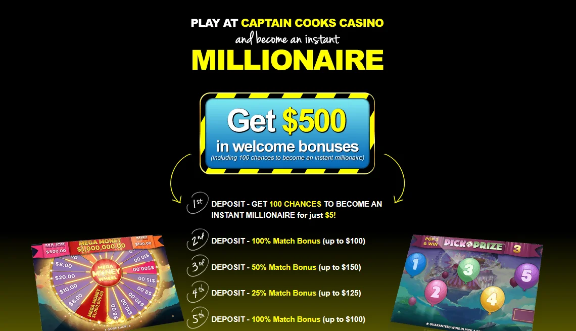 captain cooks casino bonus